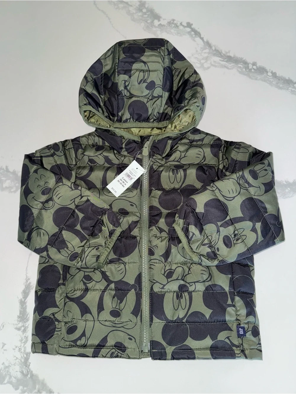GAP Disney Mickey Mouse Toddler Puffer Jacket Boy 2T NEW